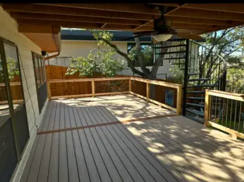 Simple backyard patio deck